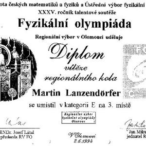 Krajské kolo  fyzikální olympiády 1994